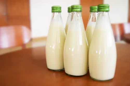 buttermilk fermented drink in bottles