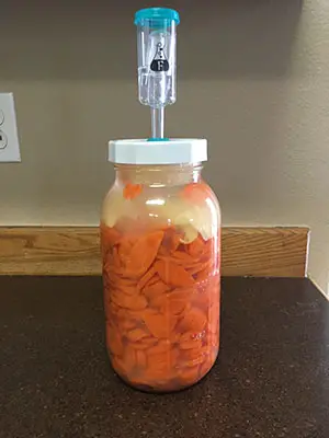 making fermented carrots with Sauer System Airlock lids