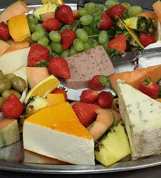 variety of cheeses with probiotics on a tray