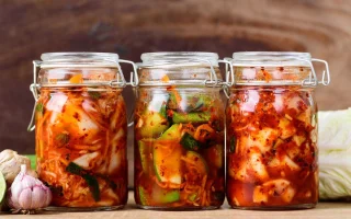 jars of foods with probiotics for gut health